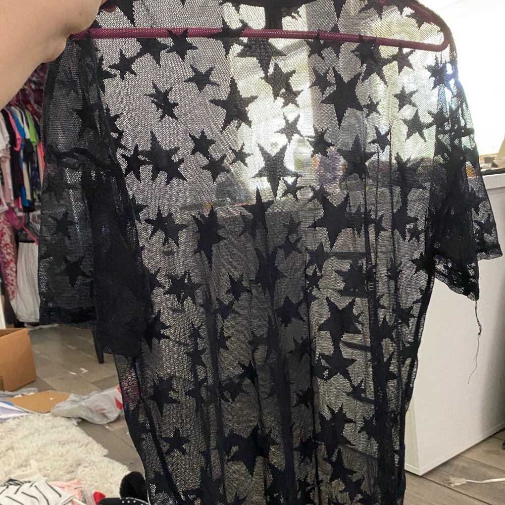 forever 21 star mesh see through shirt